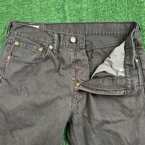 Levi's 505 Jeans Mens 32x28 Black Straight Leg Zip Fly White Tab Denim Modern